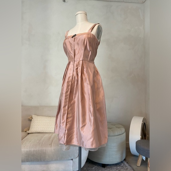 VERA WANG PINK FORMAL DRESS STRAIGHT SQUARE NECKLINE A-LINE DRESS - Picture 9 of 13